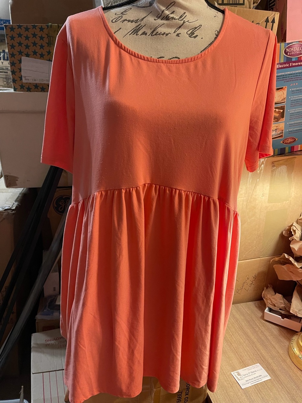 Zenana Outfitters Coral-Orange Short Sleeve Dress